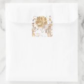 野生のサファリ動物の子供の誕生日 スクエアシール (バッグ)