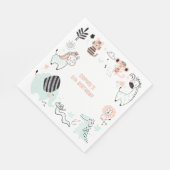 野生のサファリ動物の子供の誕生日 スタンダードランチョンナプキン (角)