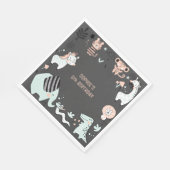 野生のサファリ動物の子供の誕生日 スタンダードランチョンナプキン (角)