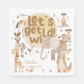 野生のサファリ動物の子供の誕生日 スタンダードランチョンナプキン (正面)