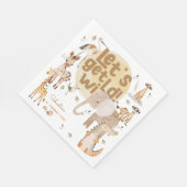 野生のサファリ動物の子供の誕生日 スタンダードランチョンナプキン (角)