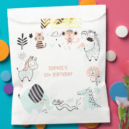 野生のサファリ動物の子供の誕生日 フェイバーバッグ