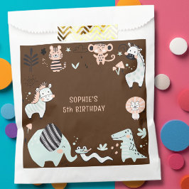 野生のサファリ動物の子供の誕生日 フェイバーバッグ