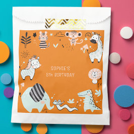 野生のサファリ動物の子供の誕生日 フェイバーバッグ