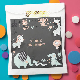 野生のサファリ動物の子供の誕生日 フェイバーバッグ