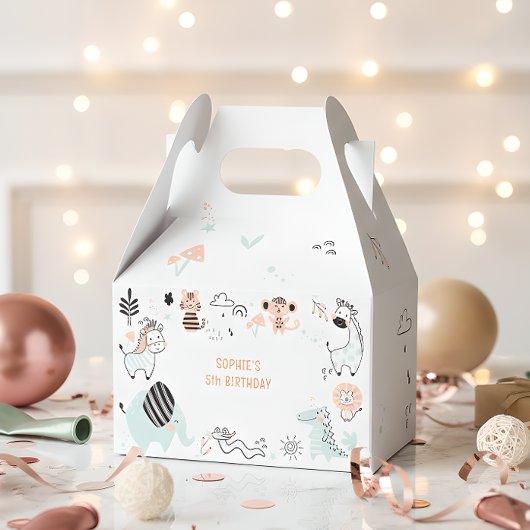 野生のサファリ動物の子供の誕生日 フェイバーボックス