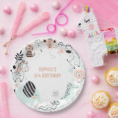 野生のサファリ動物の子供の誕生日 ペーパープレート (パーティー)