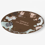 野生のサファリ動物の子供の誕生日 ペーパープレート (アングル)