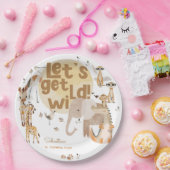 野生のサファリ動物の子供の誕生日 ペーパープレート (パーティー)