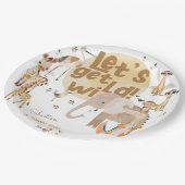 野生のサファリ動物の子供の誕生日 ペーパープレート (アングル)