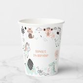 野生のサファリ動物の子供の誕生日 紙コップ (正面)