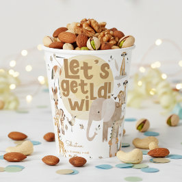 野生のサファリ動物の子供の誕生日 紙コップ