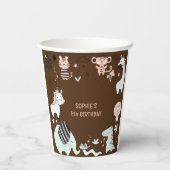 野生のサファリ動物の子供の誕生日 紙コップ (裏面)