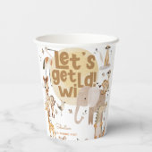 野生のサファリ動物の子供の誕生日 紙コップ (裏面)