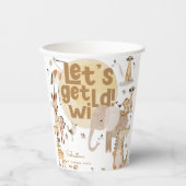 野生のサファリ動物の子供の誕生日 紙コップ (正面)