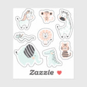 野生のサファリ動物の子供 シール (シート)