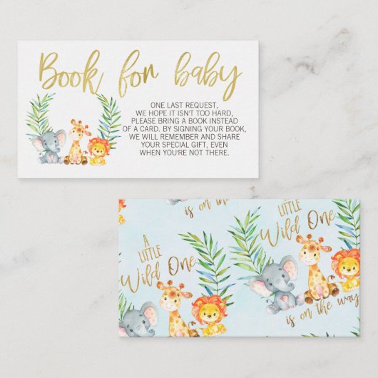 野生のサファリ動物の本の要求挿入物 エンクロージャーカード (正面/裏面)