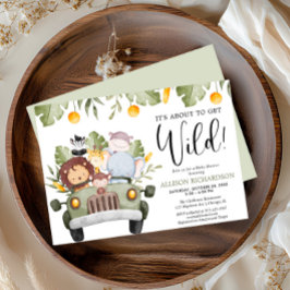 野生のサファリ動物の男の子のシャワーを取得する 招待状