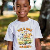 野生のサファリ動物の男の子の誕生日 Tシャツ