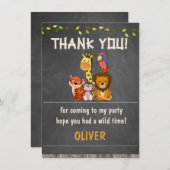 野生のサファリ動物の誕生日ありがとうカード サンキューカード (正面/裏面)