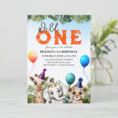 野生のサファリ動物の誕生日パーティーへの招待 招待状 (スタンド正面)