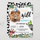 野生のサファリ動物の誕生日パーティーを開催 招待状 (正面/裏面)