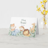 野生のサファリ動物の誕生日 カード (黄色い花)