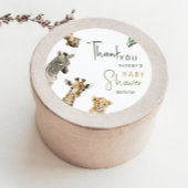 野生のサファリ動物の赤ちゃんシャワーありがとうCl ラウンドシール