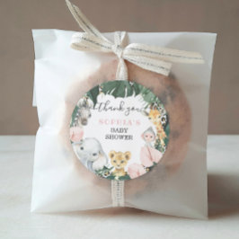 野生のサファリ動物の赤ちゃんシャワーお気に入りシール ラウンドシール