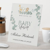 野生のサファリ動物の赤ちゃんシャワージャングルの緑 台座サイン (インサイチュ)