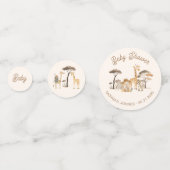 野生のサファリ動物の赤ちゃんシャワー コンフェッティ (正面)