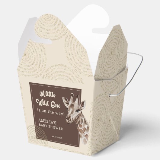 野生のサファリ動物の赤ちゃんシャワー フェイバーボックス (オープン)