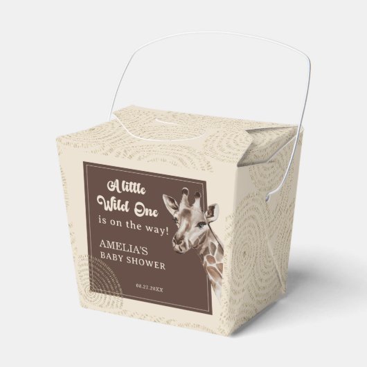 野生のサファリ動物の赤ちゃんシャワー フェイバーボックス (正面サイド)