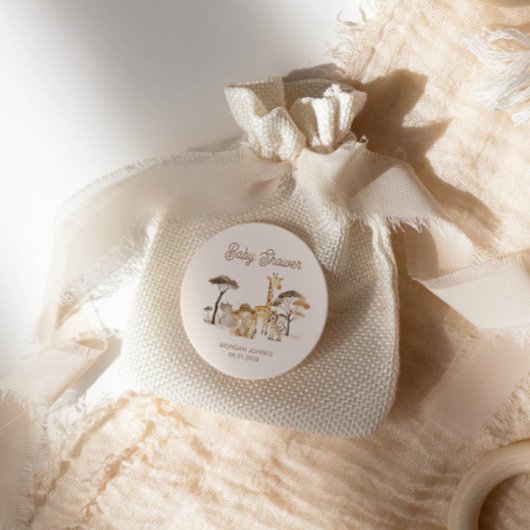 野生のサファリ動物の赤ちゃんシャワー ラウンドシール