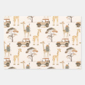 野生のサファリ動物の赤ちゃんシャワー ラッピングペーパーシート (正面3)