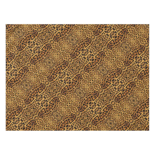 野生のサファリ動物の黒と茶色のチーズプリント テーブルクロス (正面(横))