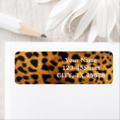 野生のサファリ動物の黒と茶色のチーズプリント ラベル (インサイチュ)