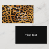 野生のサファリ動物の黒と茶色のチーズプリント 名刺 (正面/裏面)