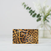 野生のサファリ動物の黒と茶色のチーズプリント 名刺 (スタンド正面)