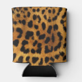 野生のサファリ動物の黒と茶色のチーズプリント 缶クーラー (裏面)