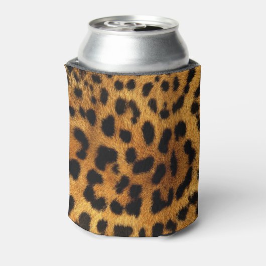 野生のサファリ動物の黒と茶色のチーズプリント 缶クーラー (缶裏面)