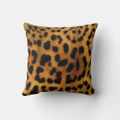 野生のサファリ動物の黒と茶色のチータープリント クッション (裏面)