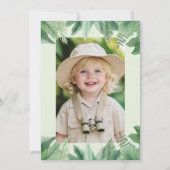 野生のサファリ動物の2歳誕生日 招待状 (裏面)