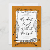 野生のサファリ動物フレームテラコッタベビーシャワー 招待状 (正面)