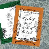 野生のサファリ動物フレームテラコッタベビーシャワー 招待状