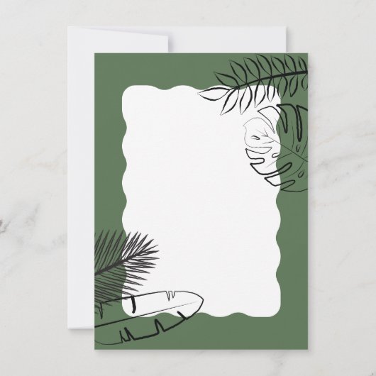 野生のサファリ動物フレームデニムブルー サンキューカード (裏面)