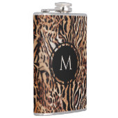 野生のサファリ動物プリントにあなたのモノグラムを フラスク (右)