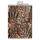野生のサファリ動物プリントにあなたのモノグラムを フラスク (裏面)