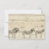 野生のサファリ動物ベビーシャワーおむつラッフル 招待状 (裏面)