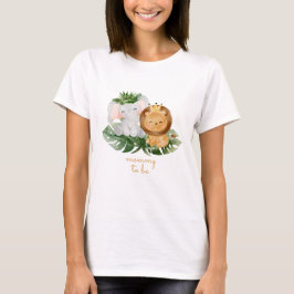 野生のサファリ動物ベビーシャワーマザー・トゥ・ビー Tシャツ